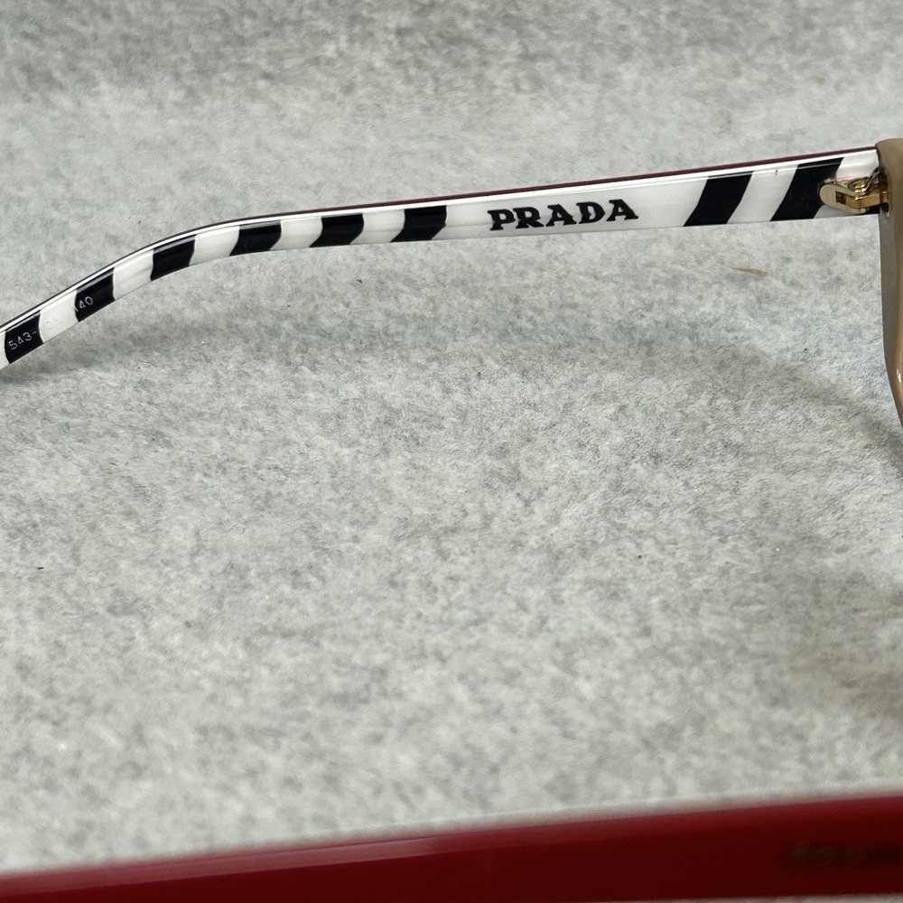 Prada Pr 10xv Red Rectangular Eyeglass Frames Bla… - image 8